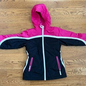 Lands' End Pink and Black Jacket in great condition. Girls size Small 7-8.